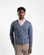 Fusaro Antonio Men's Wool Cardigan in Jeans Blue (MA25022)