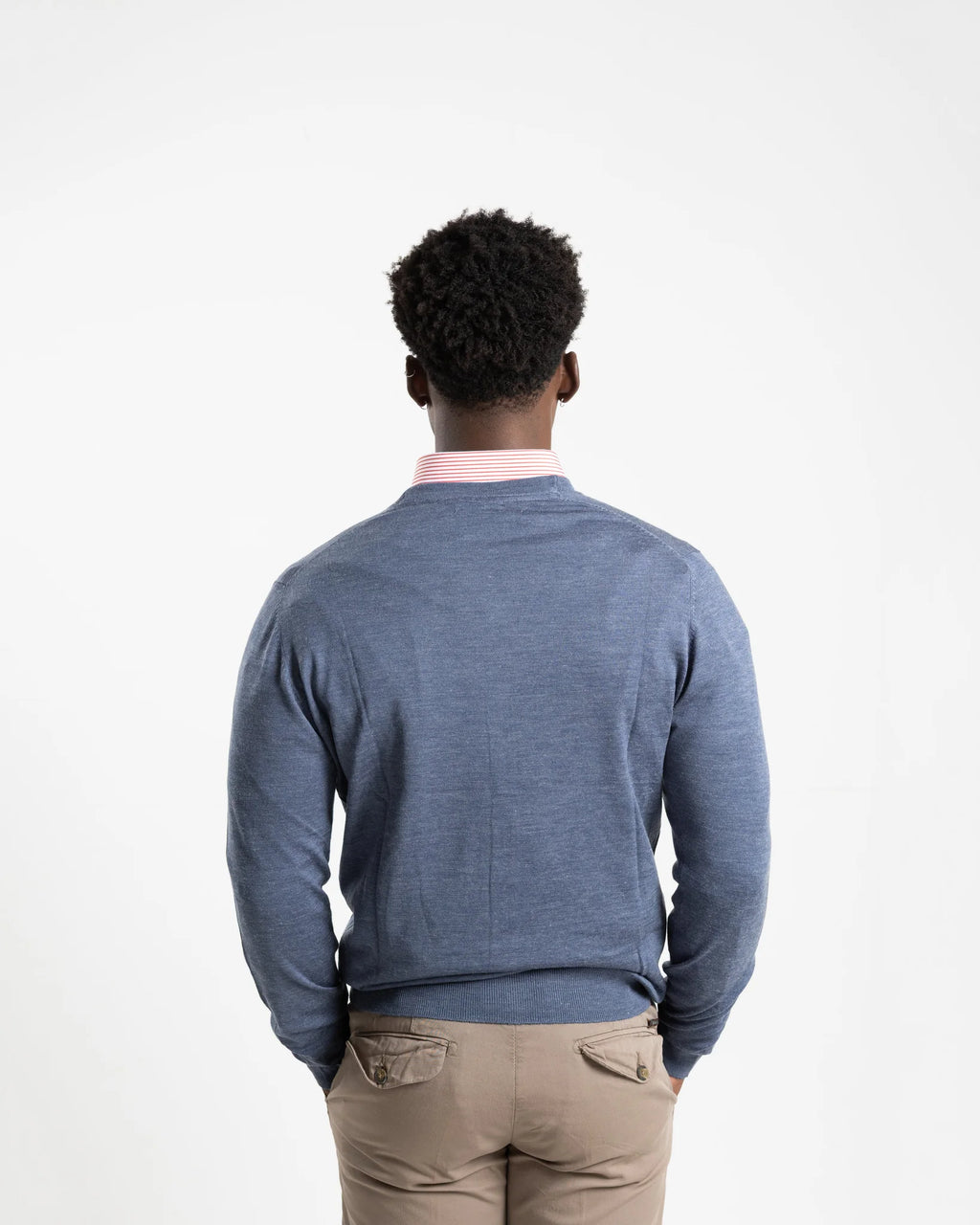 Fusaro Antonio Men's Wool Cardigan in Jeans Blue (MA25022)