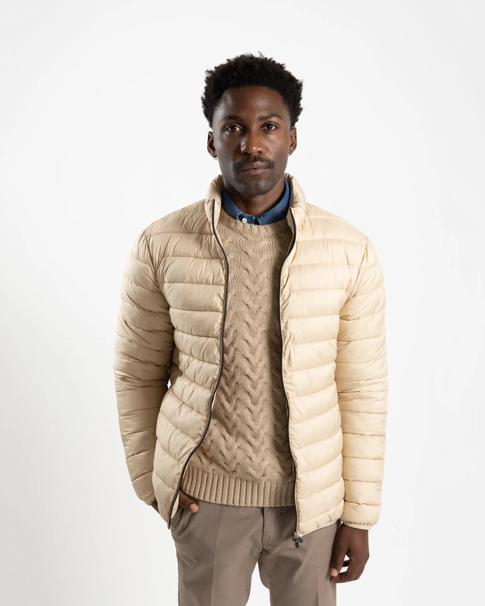 Shop Fusaro Antonio Men's Puffer Jacket in Sand or browse our range of men's Italian clothing and shoes in leather in-store at Aliverti Cape Town, or shop online. We deliver in South Africa & offer multiple payment plans as well as accept multiple safe & secure payment methods.