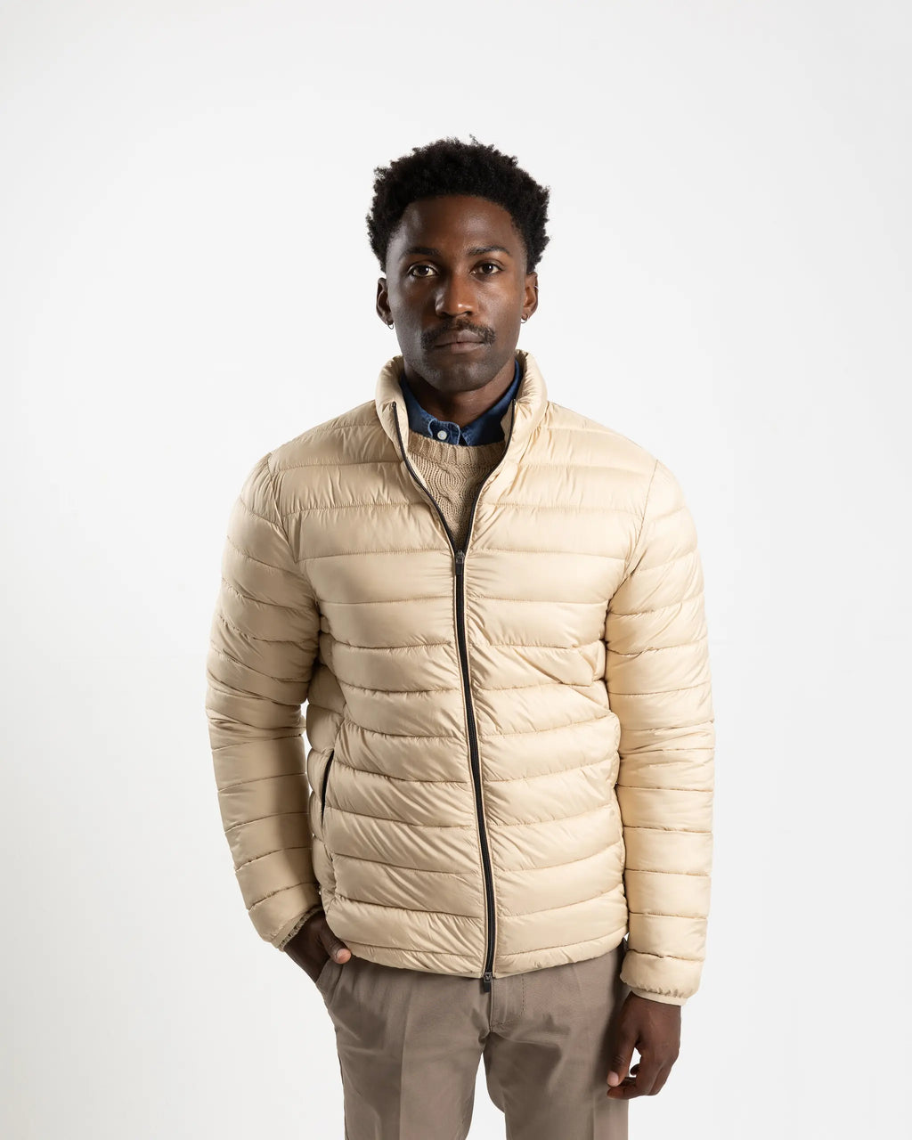 Fusaro Antonio Lightweight  Puffer Jacket Sand (GB26013)