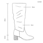 Women's Equestrian Boot Block Heel in Calf Leather Suede Sigaro (GC5503)