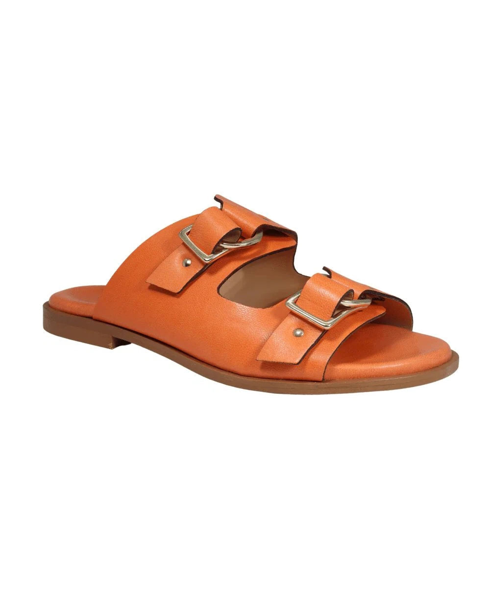 Ladies genuine leather Italian summer sandals in arancio/ orange made in Italy exclusively for Aliverti (LO20602ARA)