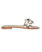 Women's Flat Sandals in Leather Platino (LO21112MIN)