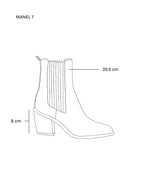 Women's Block Heel Ankle Boot in Calf Leather Suede Taupe Beige (MANEL7)