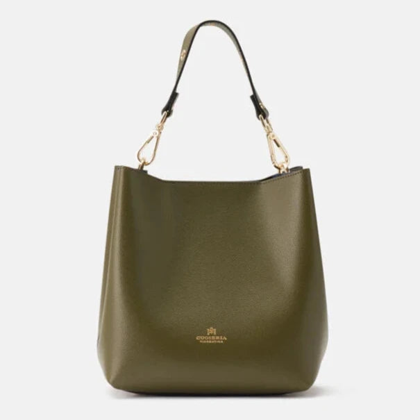 Shop Women's Italian-made Cuoieria Fiorentina Italian leather small bucket in militare (B000006010420) or browse our range of hand-made Italian handbags for women in-store at Aliverti Cape Town, or shop online. 

We deliver in South Africa & offer multiple payment plans as well as accept multiple safe & secure payment methods.