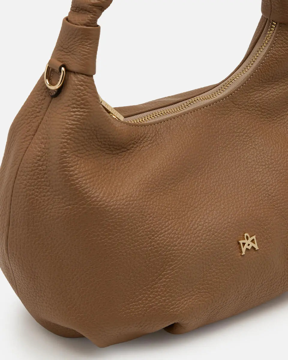Cuoieria Fiorentina Italian Leather Chop Medium Hobo in Desert (B000006099230-DES)