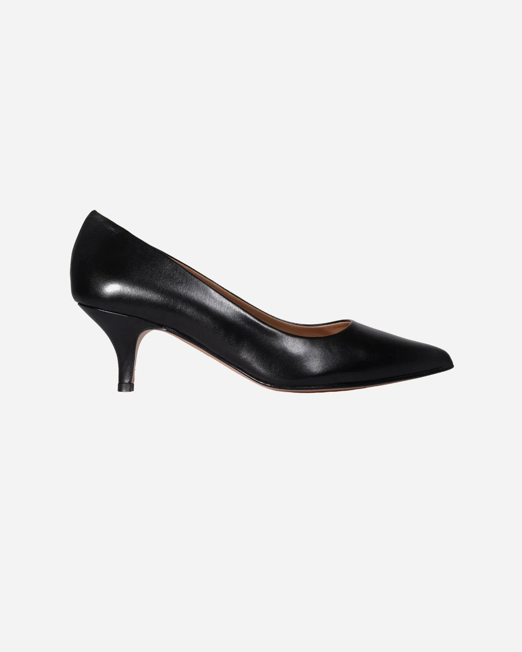 ladies Italian made genuine calf leather elegant court high heels in nero made in Italy by Aliverti 