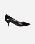 ladies Italian made genuine calf leather elegant court high heels in nero made in Italy by Aliverti 