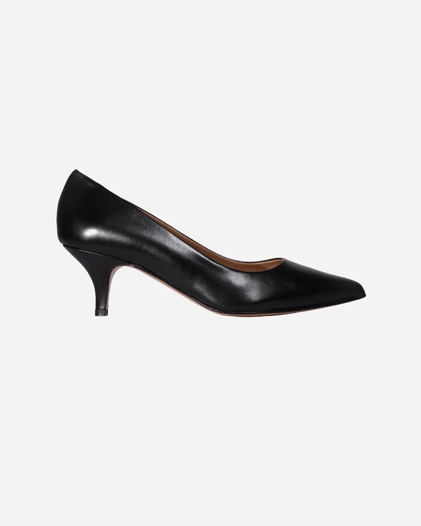ladies Italian made genuine calf leather elegant court high heels in nero made in Italy by Aliverti 