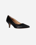 ladies Italian made genuine calf leather elegant court high heels in nero made in Italy by Aliverti 