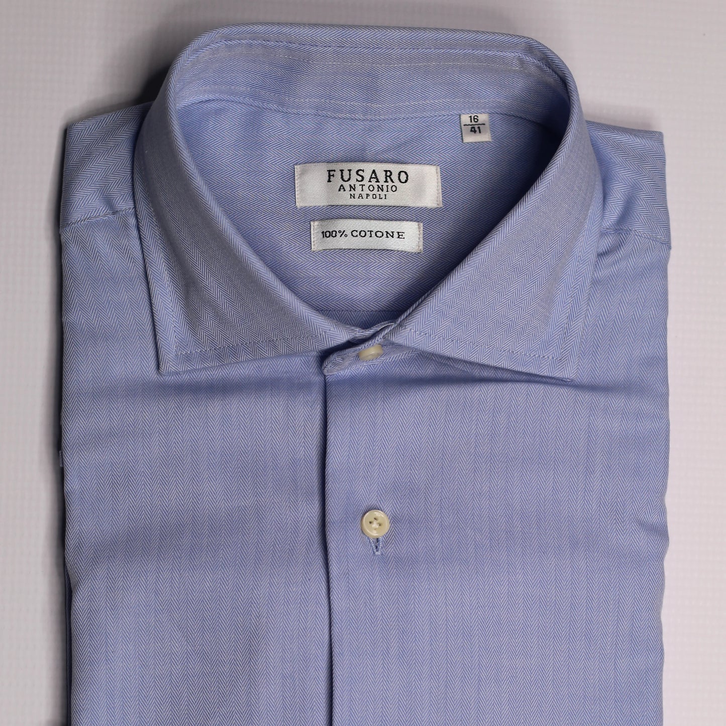 Fusaro Antonio men's shirt in herringbone (CA22018VAR2)