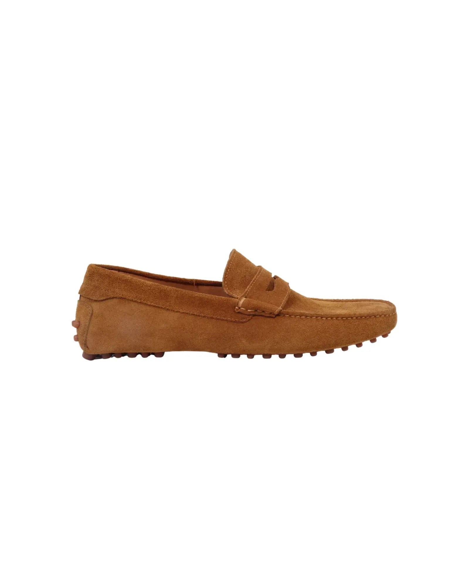 Men's Italian genuine calf leather suede driver shoe in couro made in Italy by Aliverti