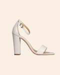 Ladies Italian Genuine Leather Platform Heel in White by Aliverti