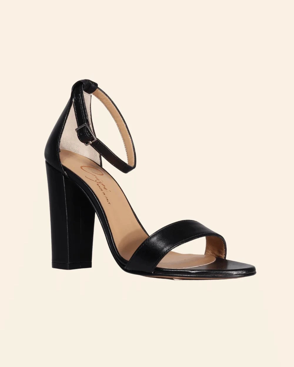 Ladies Italian Genuine Leather Platform Heel in Nero by Aliverti
