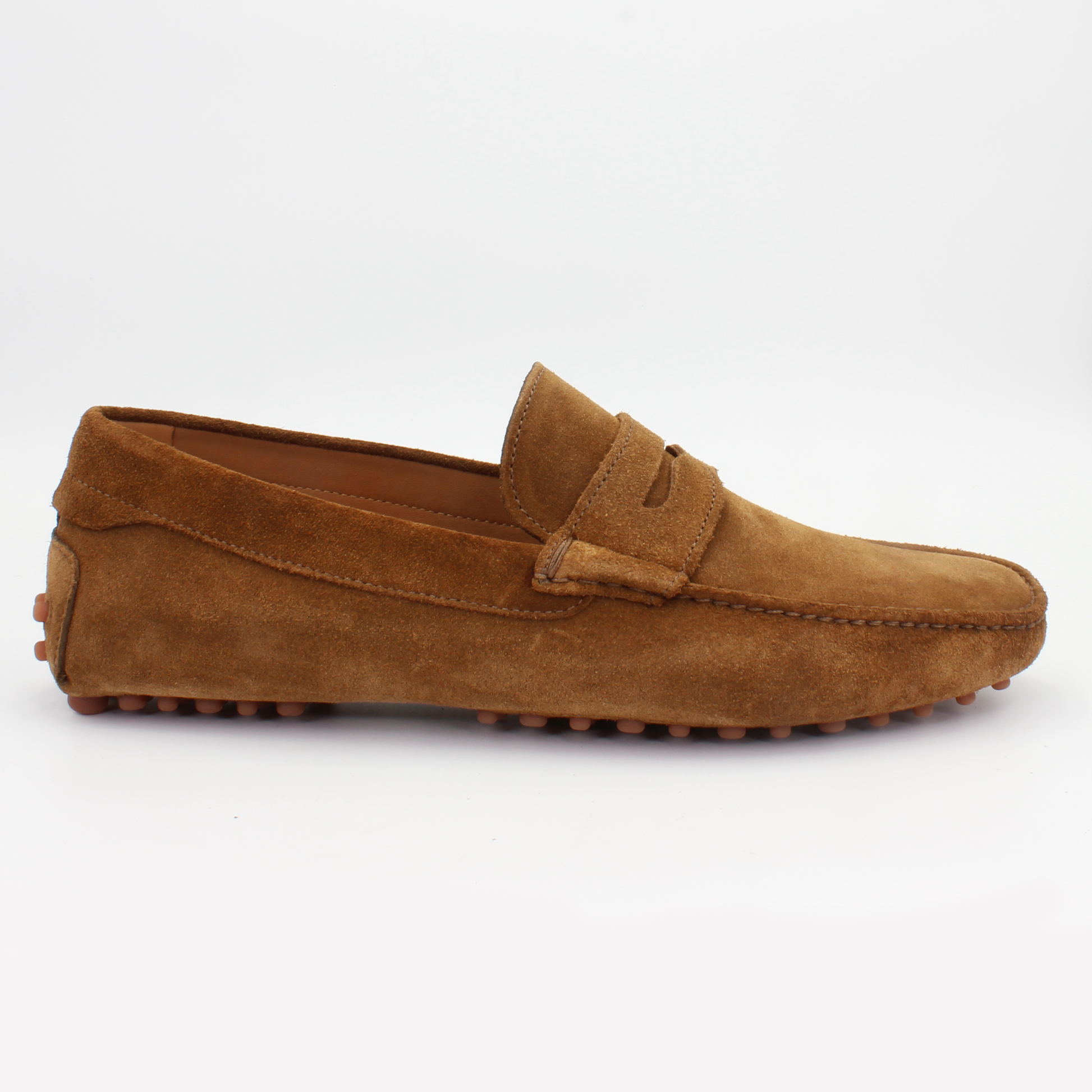 Handmade Italian Suede Leather Loafer in Sigaro Tan CONU0460002