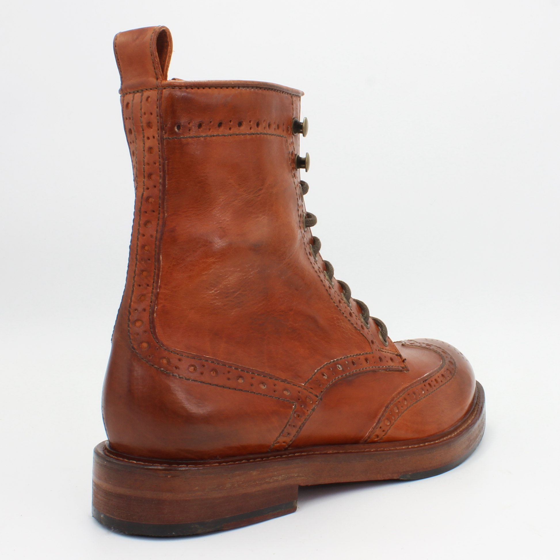 Womens tan 2025 brogue boots