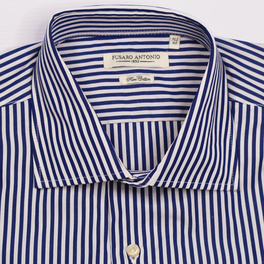 Shop Fusaro Antonio Men's Regular Fit Cotton Shirt in Navy Stripes (CA24006) or browse our range of men's Italian clothing and shoes in leather in-store at Aliverti Cape Town, or shop online. We deliver in South Africa & offer multiple payment plans as well as accept multiple safe & secure payment methods.