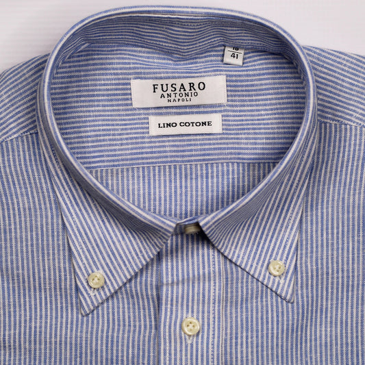 Shop Fusaro Antonio Men's Lino Cotton Shirt in Striped Blue (CA22064) or browse our range of men's Italian clothing and shoes in leather in-store at Aliverti Cape Town, or shop online. We deliver in South Africa & offer multiple payment plans as well as accept multiple safe & secure payment methods.