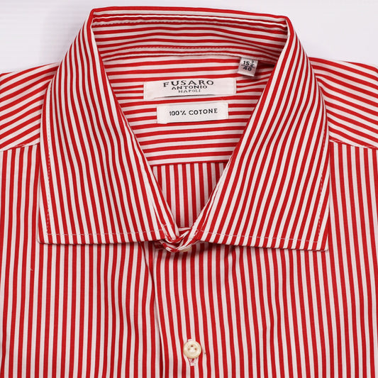Shop Fusaro Antonio Men's Regular Fit Cotton Shirt in Red Stripes (CA24006) or browse our range of men's Italian clothing and shoes in leather in-store at Aliverti Cape Town, or shop online. We deliver in South Africa & offer multiple payment plans as well as accept multiple safe & secure payment methods.