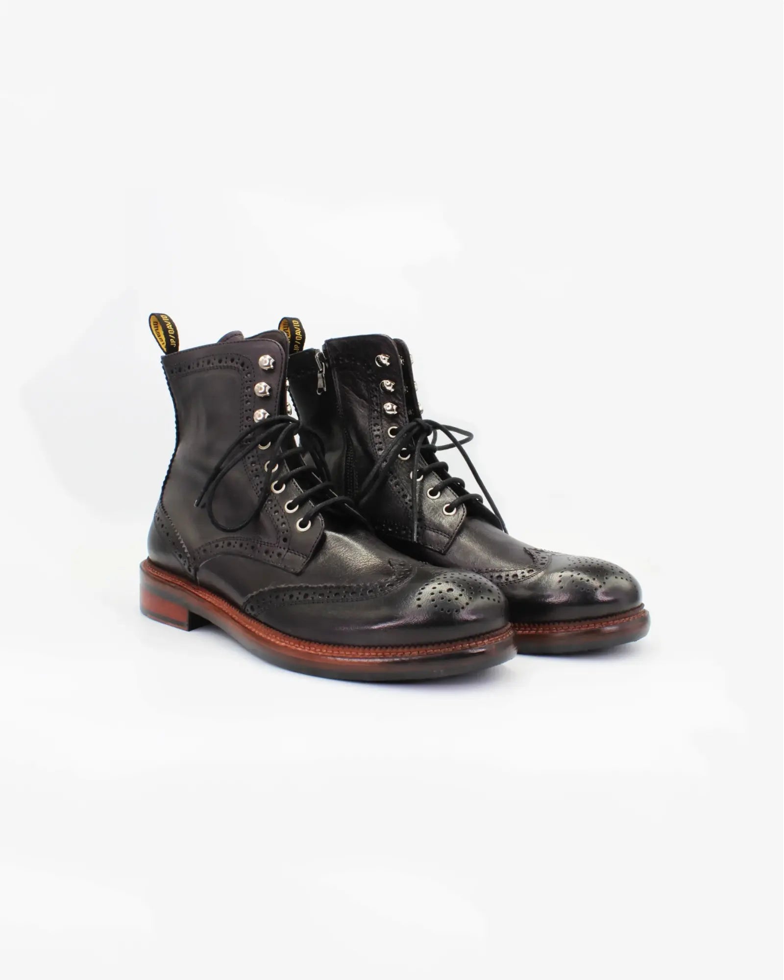 Shop Handmade Italian Leather Lace-Up Boot in Candy Black Red (JPU37340/1)  or browse our range of hand-made Italian boots for men in leather or suede in-store at Aliverti Cape Town, or shop online. We deliver in South Africa & offer multiple payment plans as well as accept multiple safe & secure payment methods.