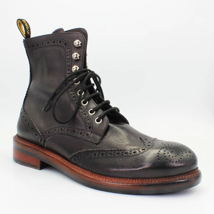 Shop Handmade Italian Leather Lace-Up Boot in Candy Black Red (JP37340/1)  or browse our range of hand-made Italian boots for men in leather or suede in-store at Aliverti Cape Town, or shop online. We deliver in South Africa & offer multiple payment plans as well as accept multiple safe & secure payment methods.