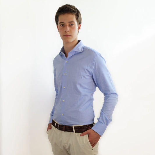 Shop Fusaro Antonio Men's Regular Fit Cotton Shirt in Light Blue Fish Bone (CA22018) or browse our range of men's Italian clothing and shoes in leather in-store at Aliverti Cape Town, or shop online. We deliver in South Africa & offer multiple payment plans as well as accept multiple safe & secure payment methods.