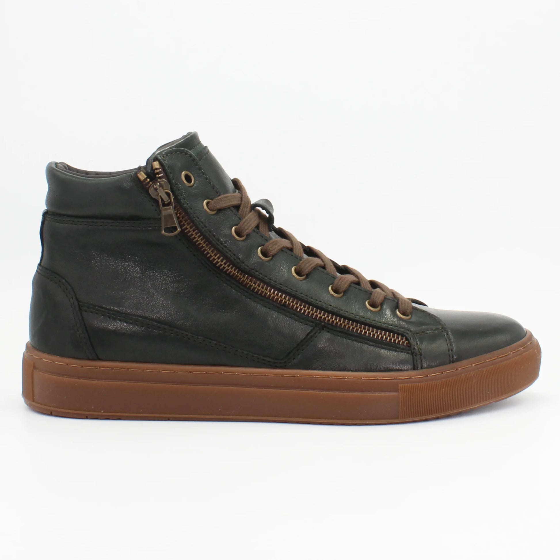 Shop Handmade Italian Leather High Top Sneaker in Verde (Cairo)  or browse our range of hand-made Italian shoes for men in leather or suede in-store at Aliverti Cape Town, or shop online. We deliver in South Africa & offer multiple payment plans as well as accept multiple safe & secure payment methods.