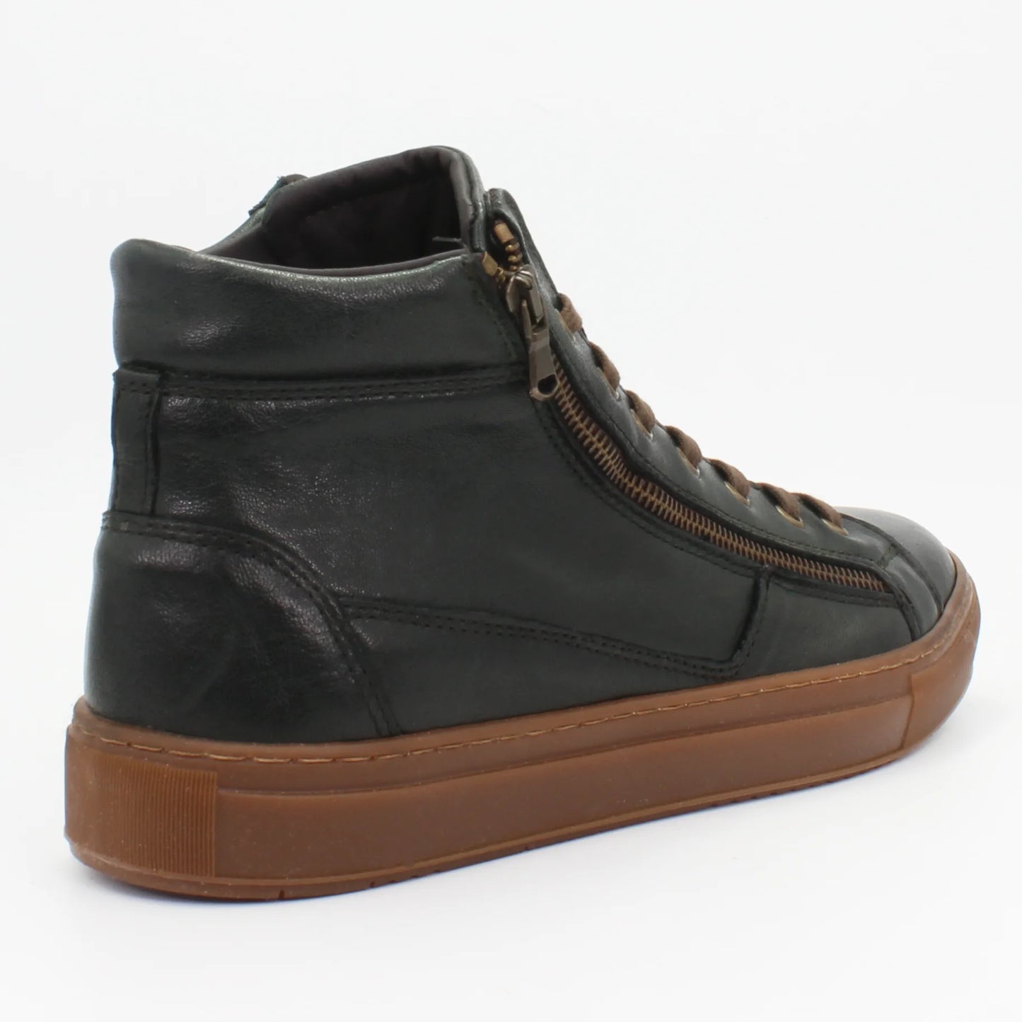 Handmade Italian Leather High Top Sneaker in Verde | Men | Aliverti ...