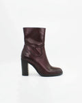 Women's Heeled Boot in Calf Leather Nature Burnet Bordeaux (GC8553)