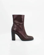 Women's Heeled Boot in Calf Leather Nature Burnet Bordeaux (GC8553)
