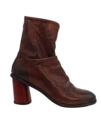 Women's Ankle Boot with 7.5CM Heel in Calf Leather Bruciato Brown (JPD35165/17)