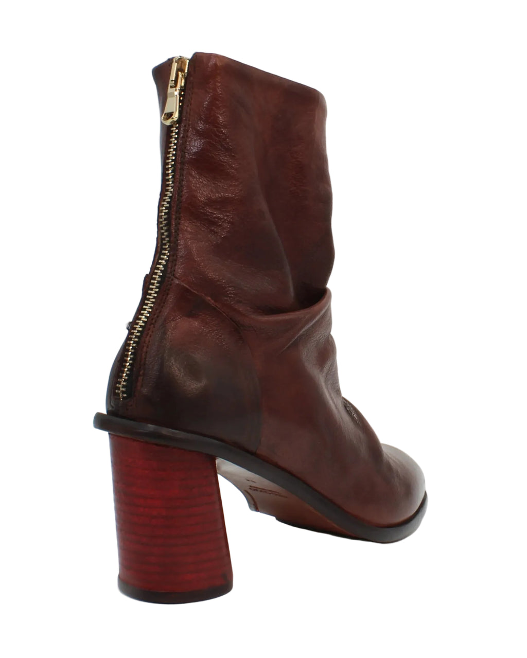 Women's Ankle Boot with 7.5CM Heel in Calf Leather Bruciato Brown (JPD35165/17)