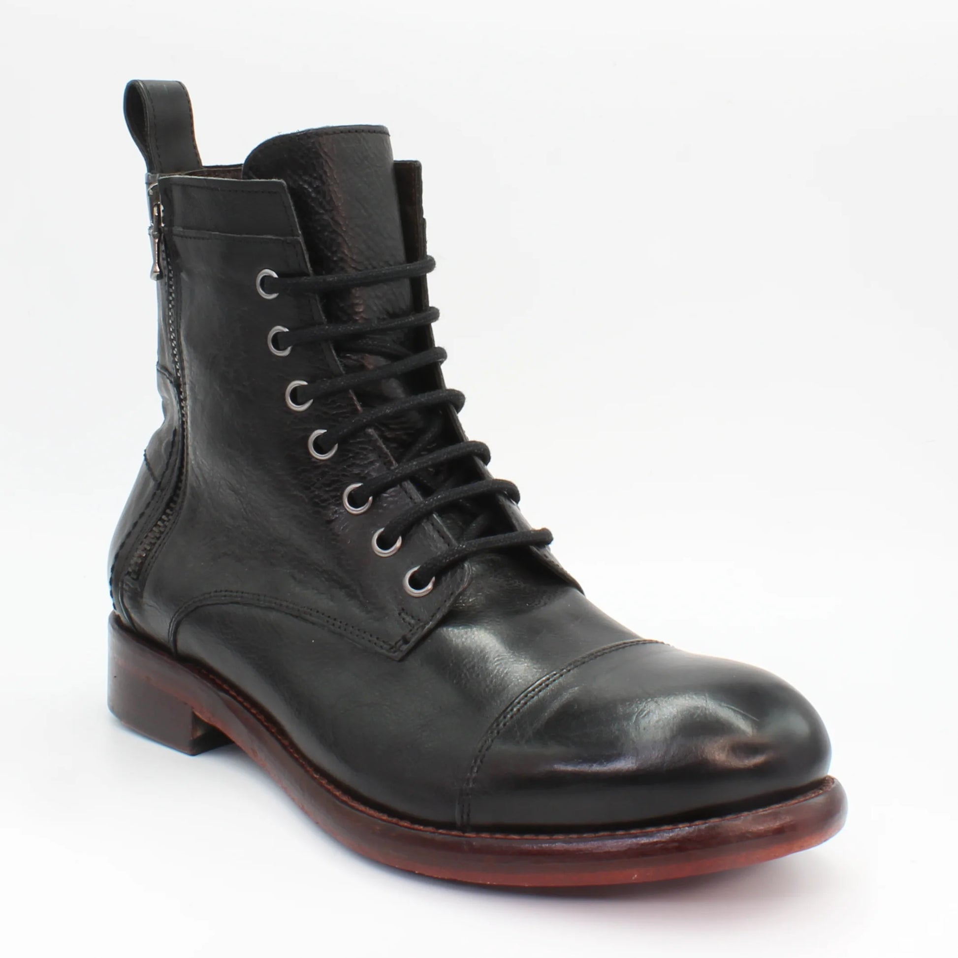 Mens double zipper on sale boots