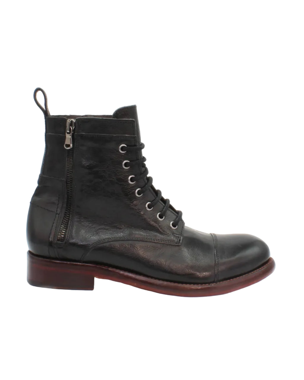 Men's genuine upper & sole leather Italian zip up ankle boot with double zip style in black made in Italy exclusively for Aliverti