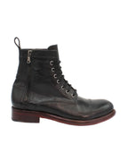 Men's genuine upper & sole leather Italian zip up ankle boot with double zip style in black made in Italy exclusively for Aliverti