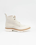 Ladies Italian made genuine calf leather and leather suede ankle boots in osso white made in Italy exclusively for Aliverti