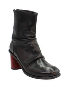 Ladies Italian made genuine leather ankle boot with 7.5cm heel in black made in Italy exclusively for Aliverti