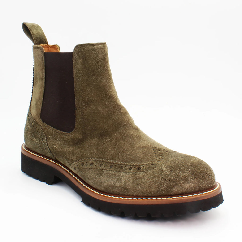 Women's Ankle Boot in Calf Leather Suede Green (ACD918)