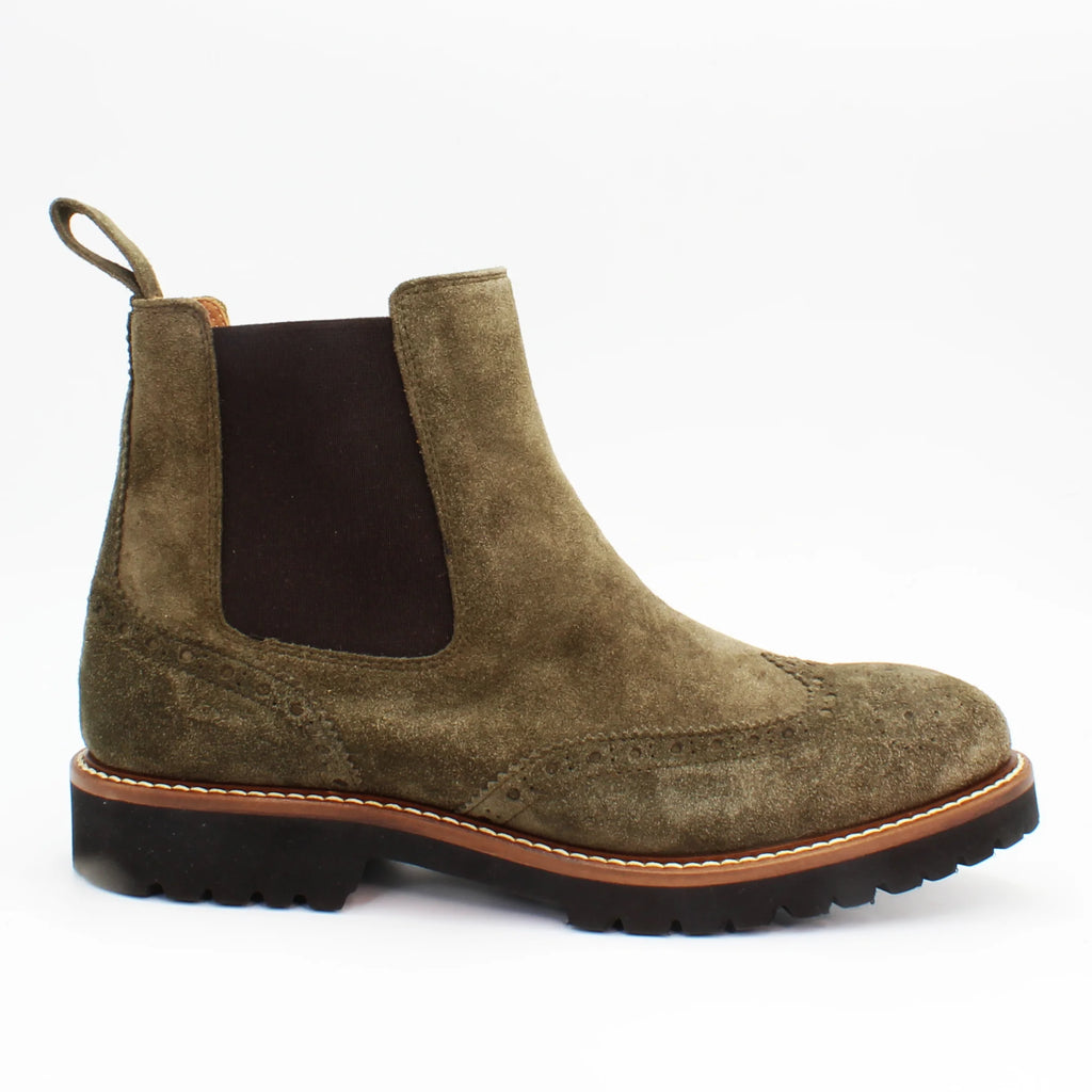 Women's Ankle Boot in Calf Leather Suede Green (ACD918)