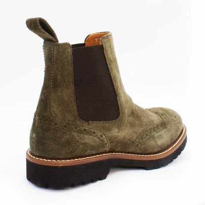 Women's Ankle Boot in Calf Leather Suede Green (ACD918)