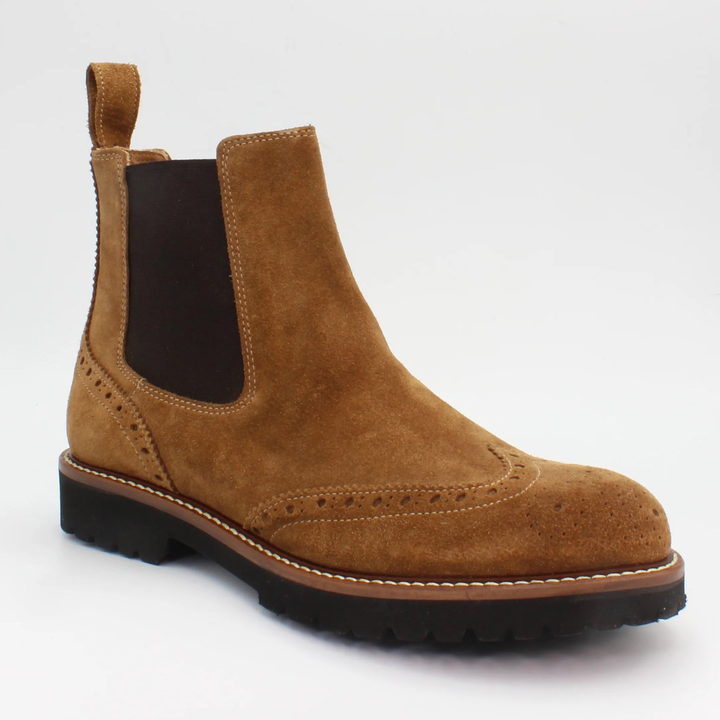 Women's Ankle Boot in Calf Leather Suede Porto Camel (ACD918)