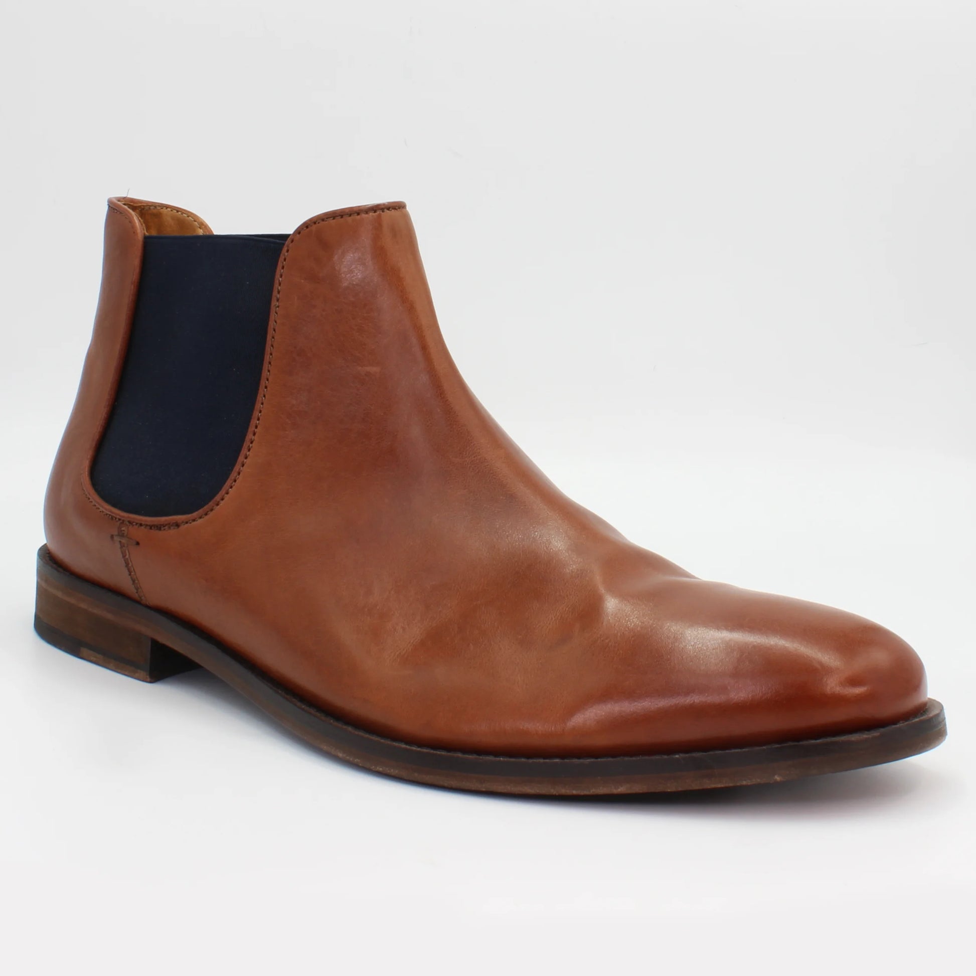 Men's Chelsea Boot. Genuine calf leather upper and leather sole. Made in Italy.