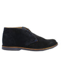 men's genuine suede leather casual desert boot in navy made in Italy by Aliverti