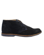 men's genuine suede leather casual desert boot in navy made in Italy by Aliverti