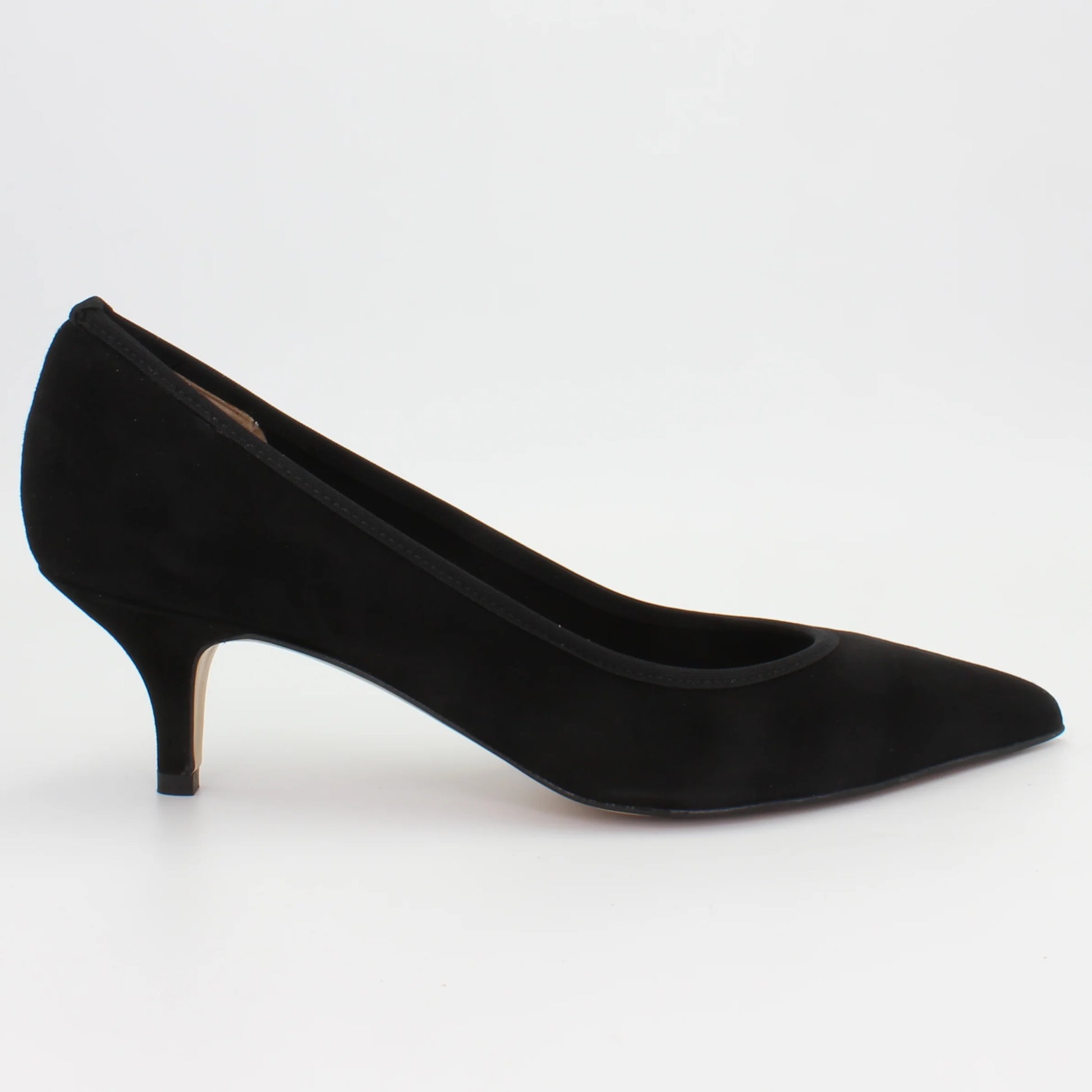 Ladies Italian Suede Leather Classic Court High Heel in Nero Women Aliverti CR543