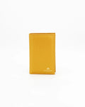 A small, lightweight wallet that can hold all the essentials. To have everything you need with you even on the most important evenings, without sacrificing style.

Internal details: double compartment with button closure, 6 credit card slots, 4 pockets, double bill compartment and zipped purse.
External details: gold embossed logo.
Lining: customised and internal slot in silk.

This soft full-grain calfskin, is worked to obtain an uniform grain, called tumbled leather. The remarkable fullness and roundness 