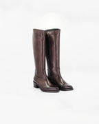 Women's Pointed Toe Boot in Calf Leather Dark Brown (GC1175)