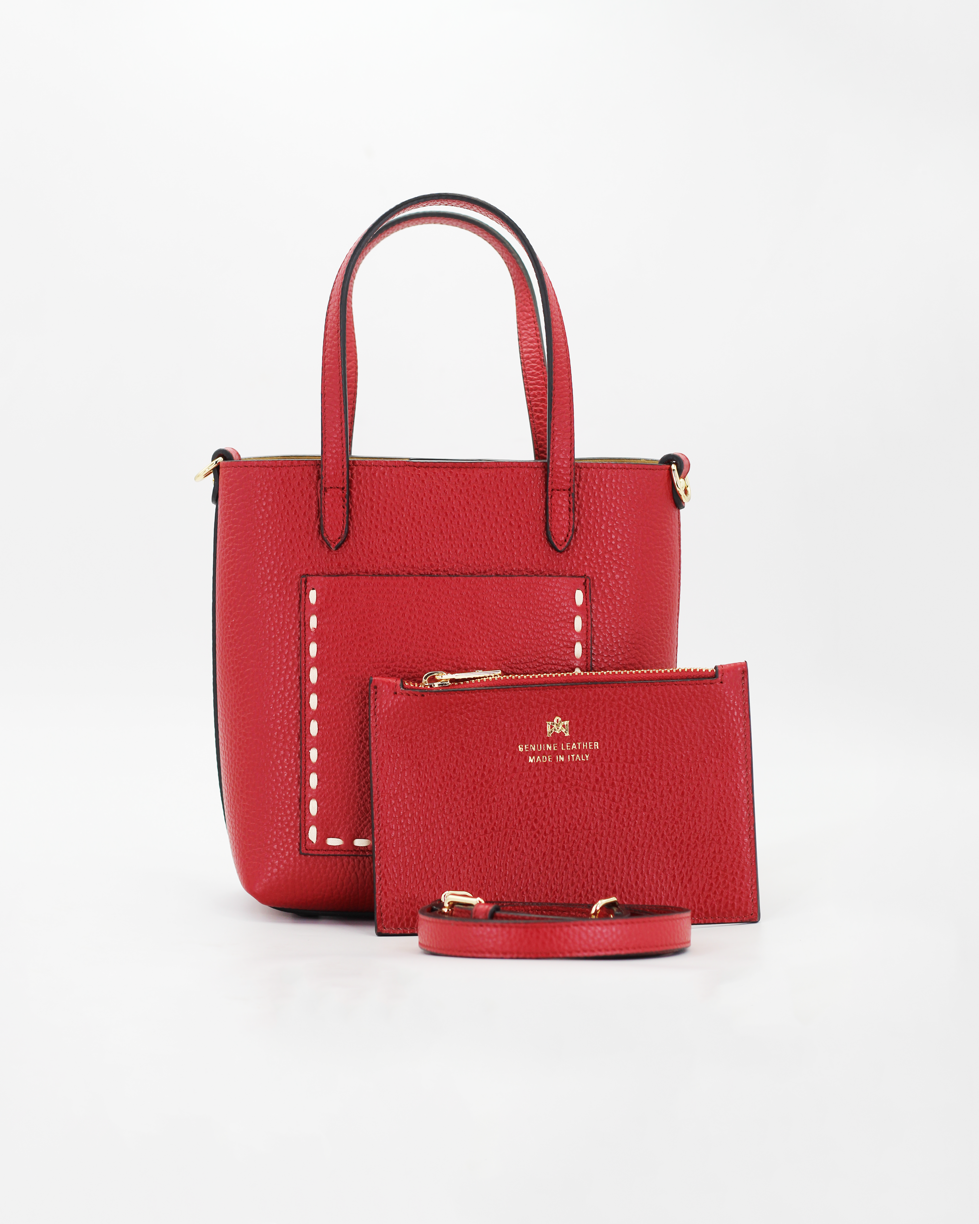 Cuoieria Fiorentina Small Tote Bag in Leather Rosso (B000006083230-N)
