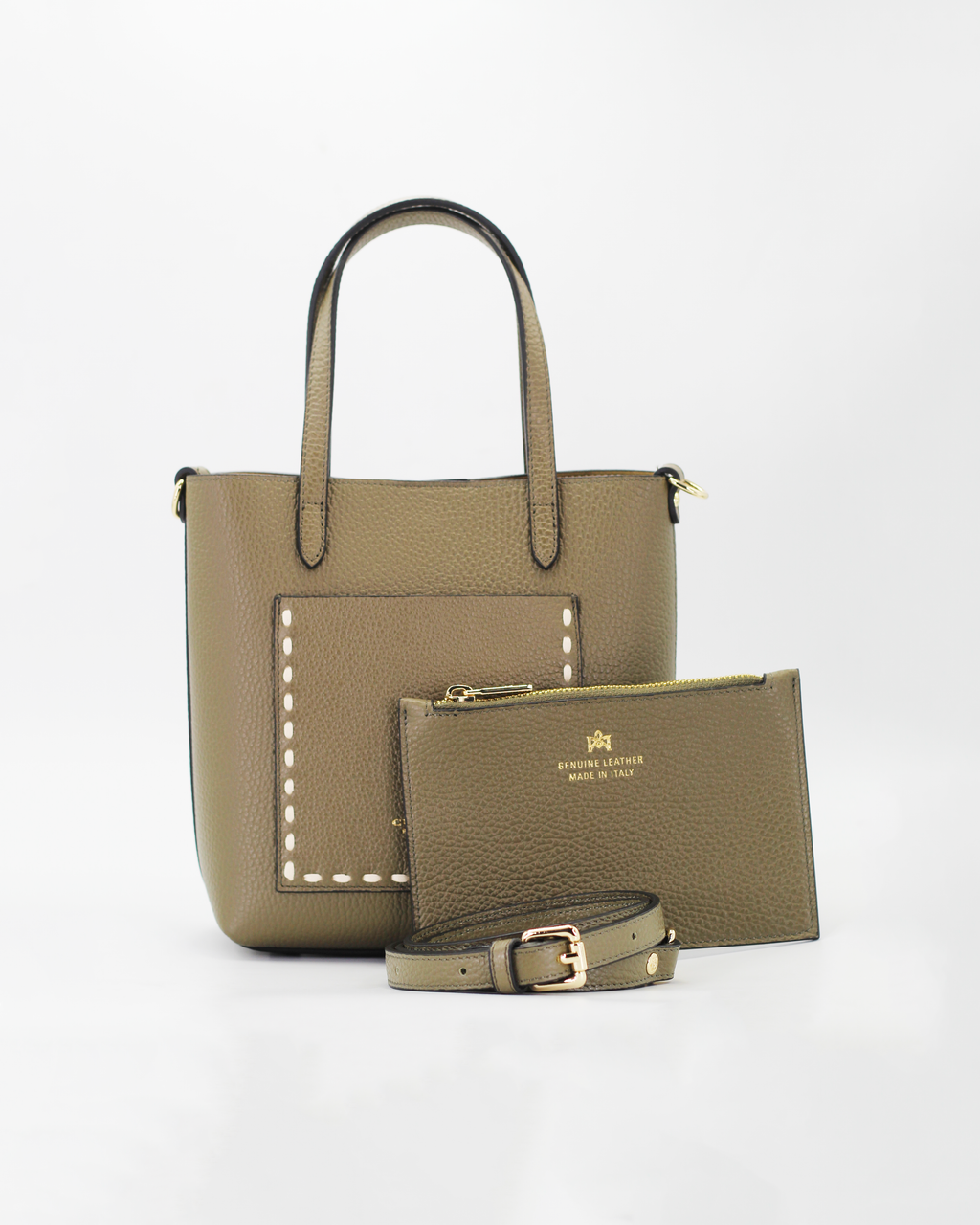 Cuoieria Fiorentina Small Tote Bag in Leather Verde (B000006083230-N)