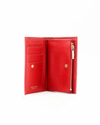 A small, lightweight wallet that can hold all the essentials. To have everything you need with you even on the most important evenings, without sacrificing style.

Internal details: double compartment with button closure, 6 credit card slots, 4 pockets, double bill compartment and zipped purse.
External details: gold embossed logo.
Lining: customised and internal slot in silk.

This soft full-grain calfskin, is worked to obtain an uniform grain, called tumbled leather. The remarkable fullness and roundness 